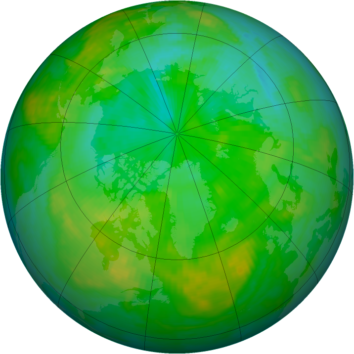 Arctic ozone map for 18 July 1992